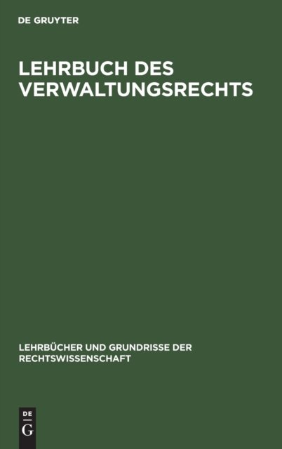 Lehrbuch Des Verwaltungsrechts