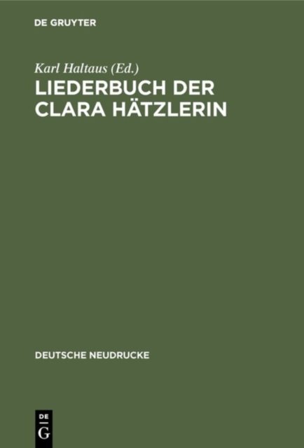 Liederbuch Der Clara Hätzlerin
