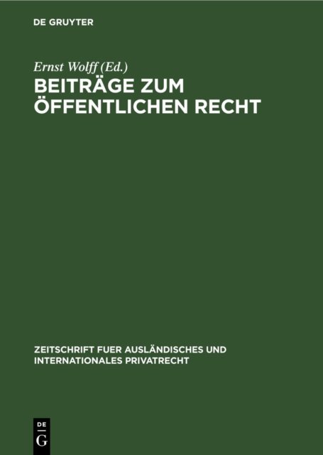 Beitrage Zum Offentlichen Recht