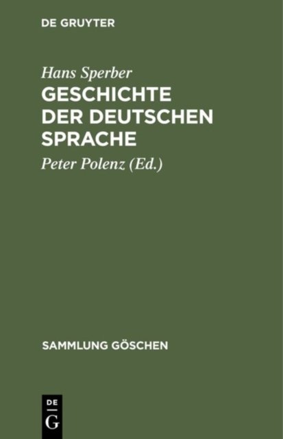 Geschichte Der Deutschen Sprache