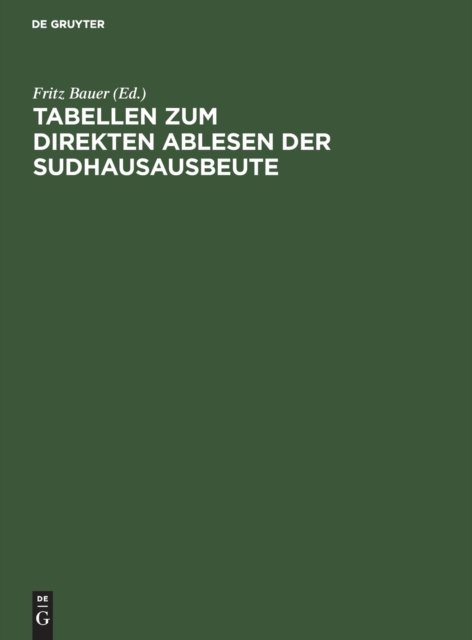 Tabellen Zum Direkten Ablesen Der Sudhausausbeute