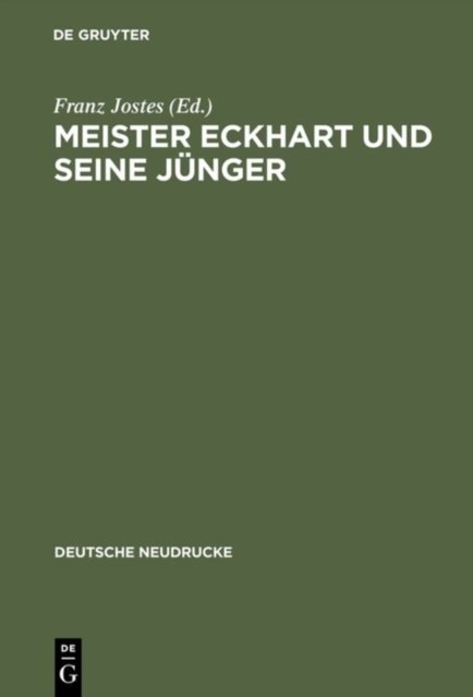 Meister Eckhart Und Seine Jünger