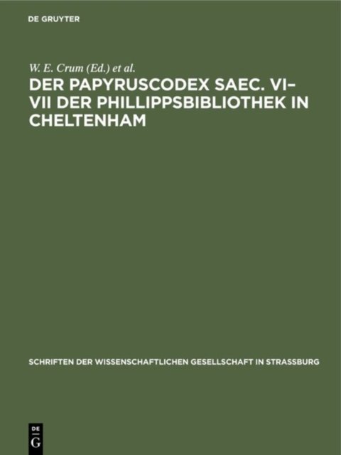 Papyruscodex saec. VI–VII der Phillippsbibliothek in Cheltenham