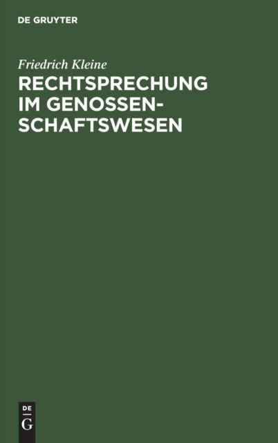 Rechtsprechung Im Genossenschaftswesen