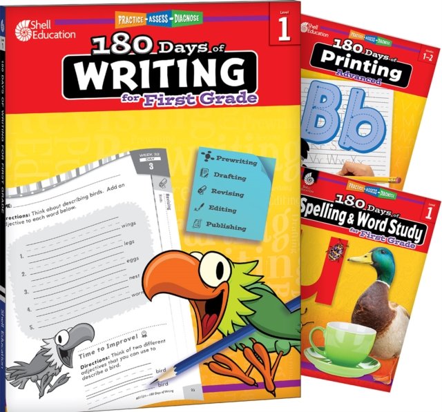 180 Days™: Writing, Spelling, & Printing Grade 1: 3-Book Set