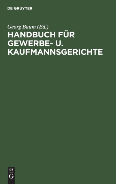 Handbuch für Gewerbe- u. Kaufmannsgerichte