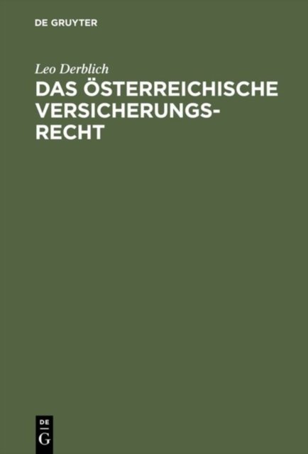 Das osterreichische Versicherungsrecht