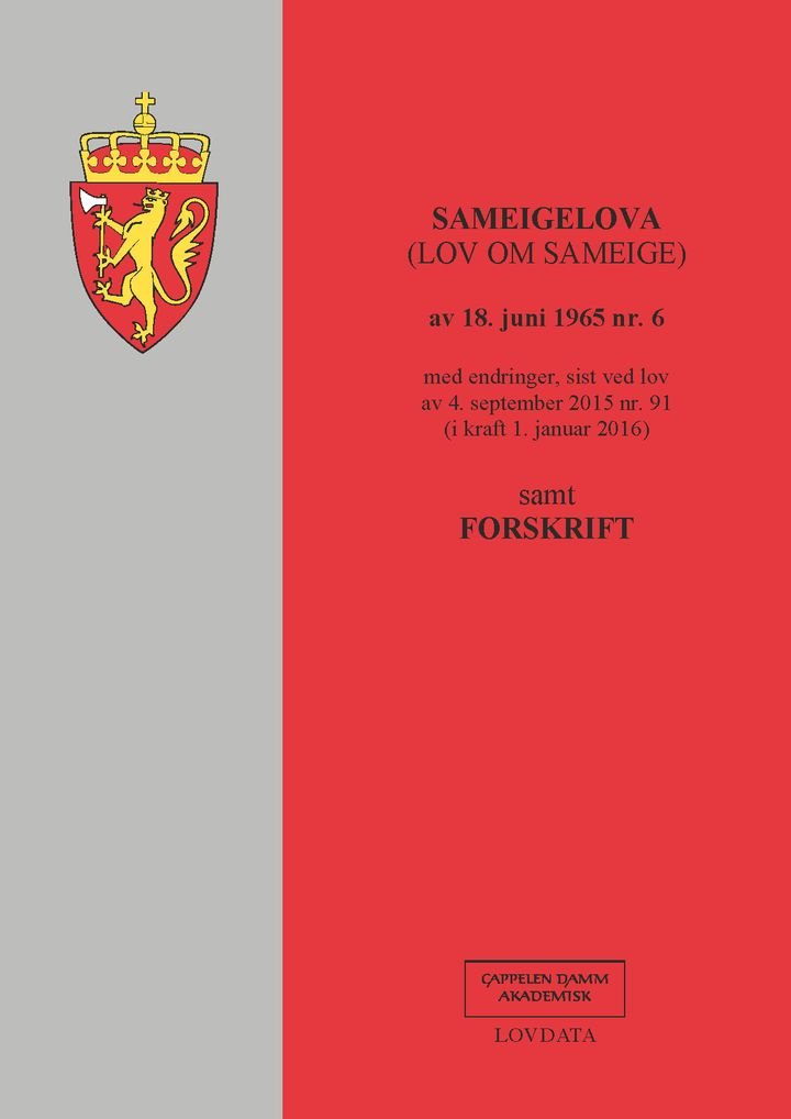 Sameigelova - (lov om sameige) av 18. juni 1965 nr. 6 : med endringer, sist ved lov av 4. september 2015 nr. 91 (i kraft 1. januar 2016) : samt forskrift : samt forskrift