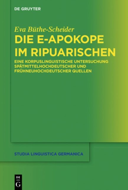Die E-apokope Im Ripuarischen