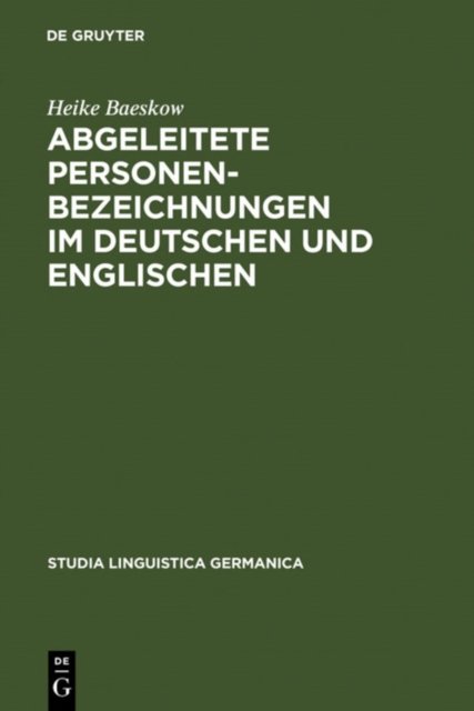 Abgeleitete Personenbezeichnungen Im Deutschen Und Englischen