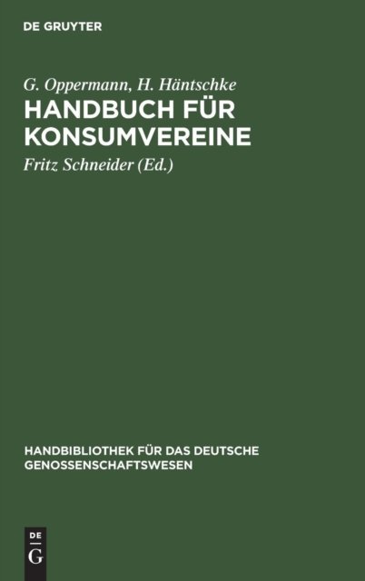 Handbuch Für Konsumvereine