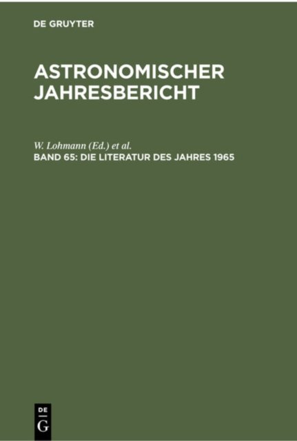Literatur des Jahres 1965