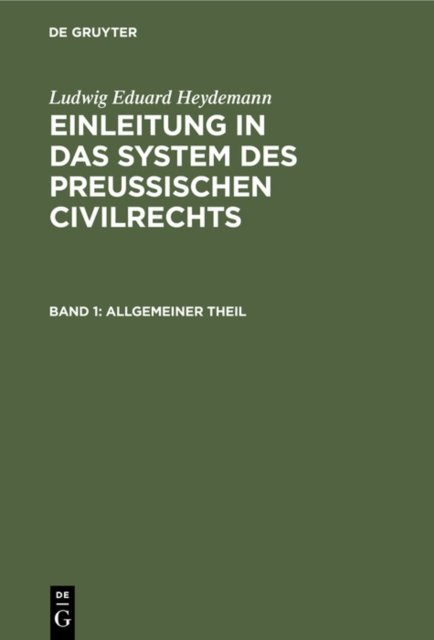 Allgemeiner Theil