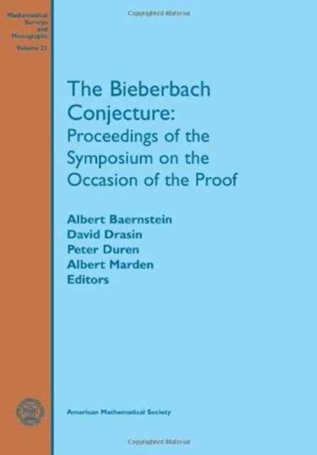 The Bieberbach Conjecture