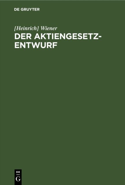 Der Aktiengesetz-Entwurf