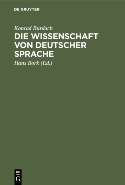 Die Wissenschaft Von Deutscher Sprache
