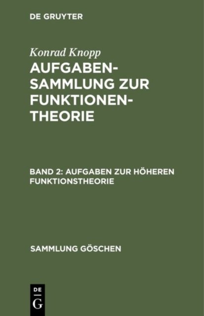 Aufgaben Zur Hoheren Funktionstheorie