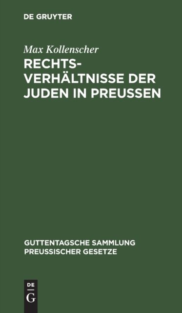 Rechtsverhaltnisse Der Juden in Preußen