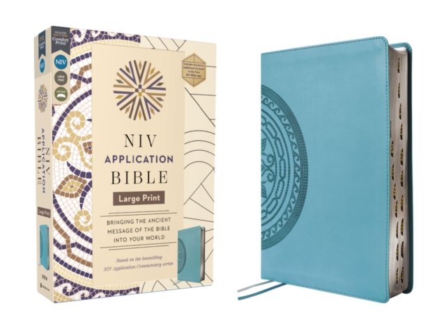 NIV Application Bible, Large Print, Leathersoft, Teal, Red Letter, Thumb Indexed, Comfort Print