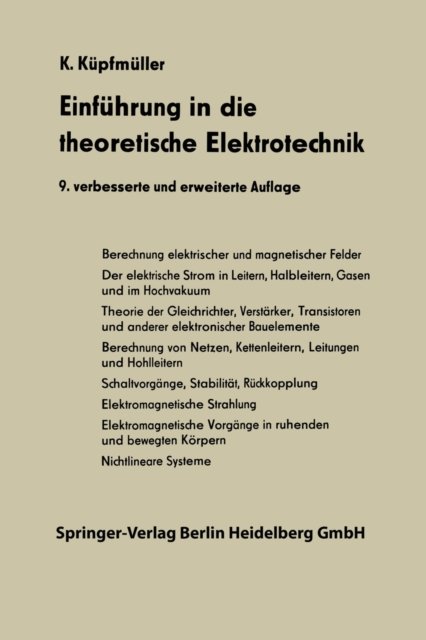 Einfuhrung in die theoretische Elektrotechnik