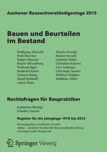 Aachener Bausachverstandigentage 2013