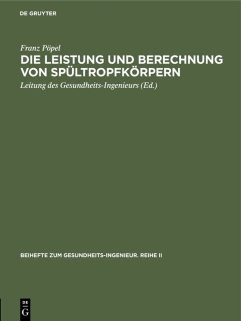 Leistung und Berechnung von Spültropfkörpern