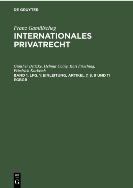 Einleitung, Artikel 7, 8, 9 Und 11 EGBGB
