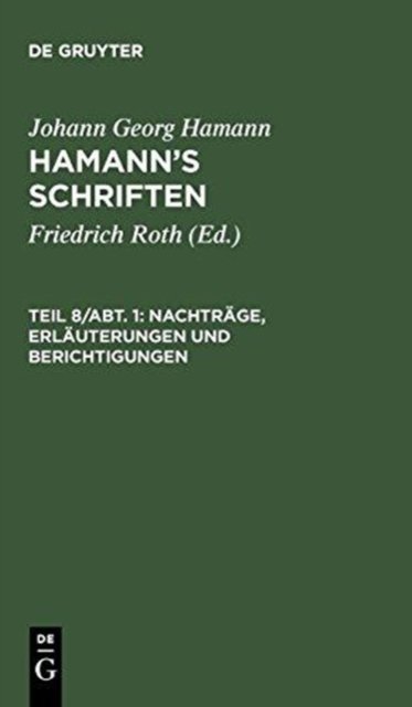 Nachtrage, Erlauterungen Und Berichtigungen