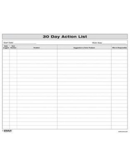 30 Day Action List