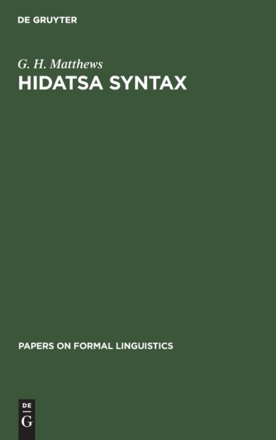 Hidatsa Syntax