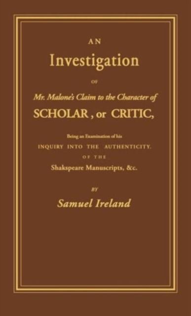 Investigation into Mr. Malone's Claim to Charter of Scholar