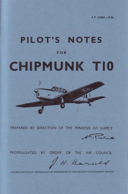 Chipmunk T10 Pilot''s Notes