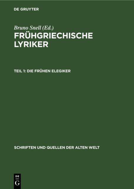 Frühen Elegiker