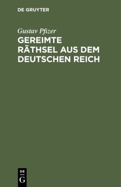 Gereimte Rathsel aus dem Deutschen Reich