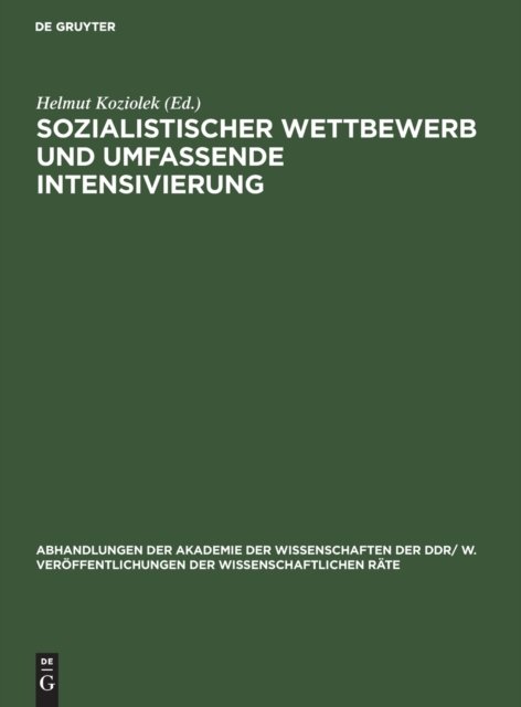 Sozialistischer Wettbewerb Und Umfassende Intensivierung