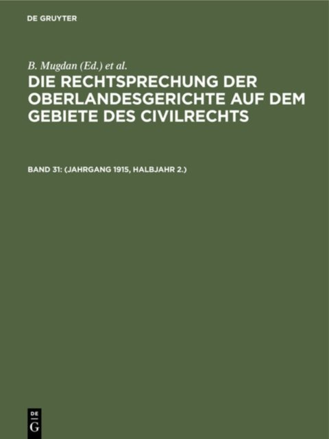 (Jahrgang 1915, Halbjahr 2.)
