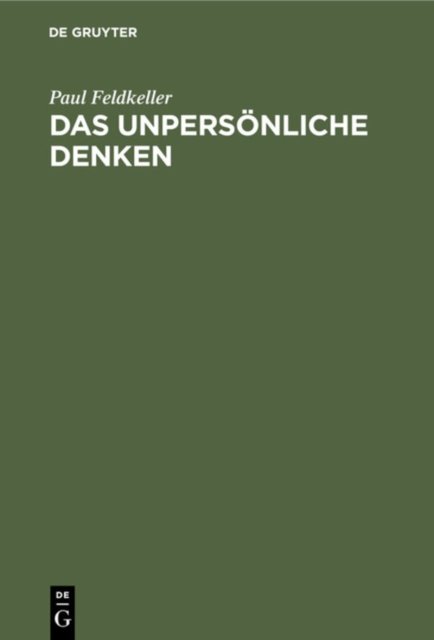 Das Unpersonliche Denken