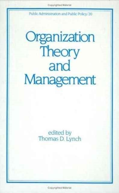 Organization Theory and Management