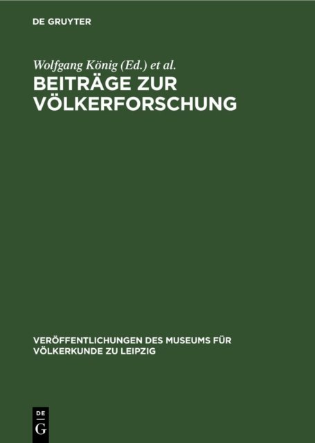 Beitrage Zur Volkerforschung