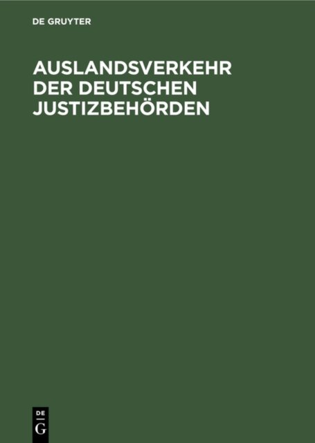 Auslandsverkehr Der Deutschen Justizbehorden