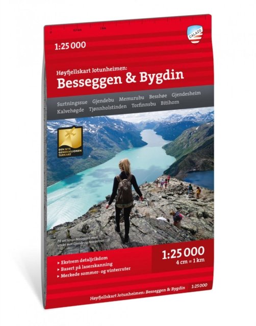 Hoyfjellskart Jotunheimen: Besseggen & Bygdin 1:25 000