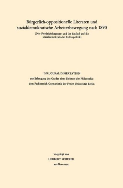 Burgerlich-oppositionelle Literaten und sozialdemokratische Arbeiterbewegung nach 1890
