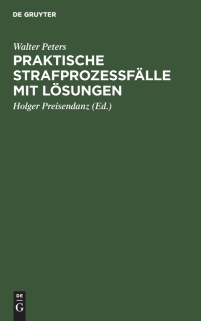 Praktische Strafprozeßfalle Mit Losungen