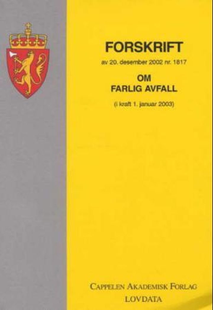 Forskrift om farlig avfall av 20. desember 2002 nr. 1817 - (i kraft 1. januar 2003)