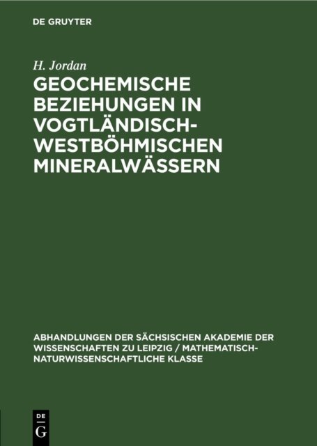 Geochemische Beziehungen in Vogtlandisch-Westbohmischen Mineralwassern