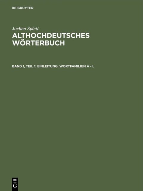 Einleitung. Wortfamilien A - L