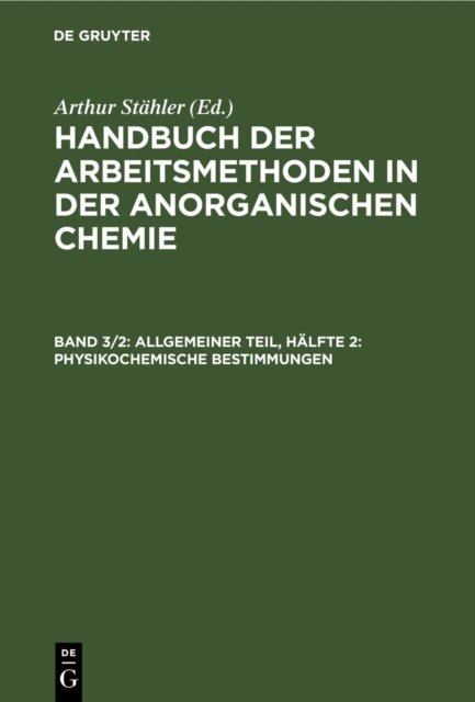 Allgemeiner Teil, Halfte 2: Physikochemische Bestimmungen