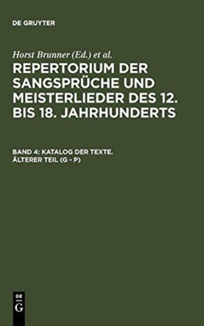 Katalog der Texte. Alterer Teil (G - P)