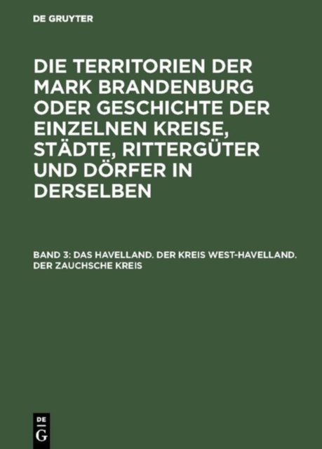 Havelland. Der Kreis West-Havelland. Der Zauchsche Kreis