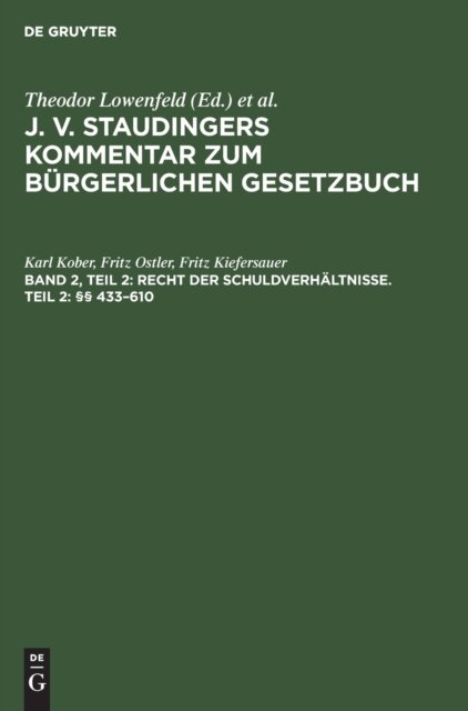 Recht Der Schuldverhaltnisse. Teil 2: §§ 433-610